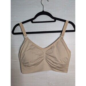 MOTHERHOOD MATERNITY 1X Nude Seamless Nursing Bra Wireless Clip Down Support